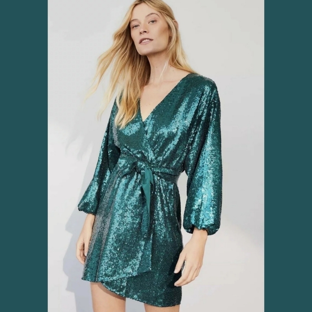 Anthropologie Lisabette Sequined Mini Dress Size Smal